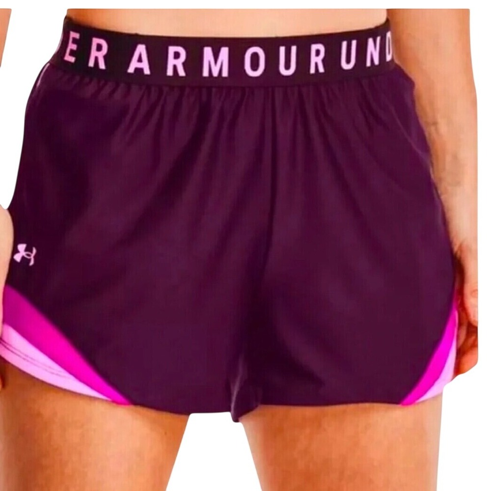 Under Armour HeatGear Womens XL Running Shorts Plum Purple Pink Loose Fit 3in